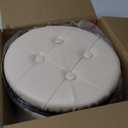 Cpintltr Storage Ottoman Oil Wax Faux Leather Round Footrest Stool Multifunctional Upholstered Ottoman with Metal Legs Modern Vanity Stools Tray Top Coffee Table for Living Room Bedroom White