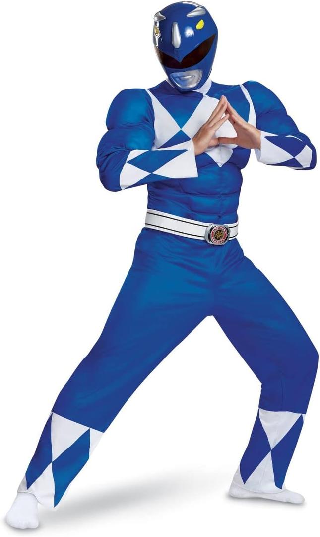 Disguise Men's Blue Ranger Classic Muscle Adult Costume (L/XL (42-46))