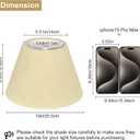Lamp Shades with Glitter Gold Thread, Replacement Lamp Shades for Table Floor Bedside Lamps, 5.5" Top x 10" Bottom x 6.6" High, Durable Lampshade with Spider Fitter, Bulb Clip Adapters Included