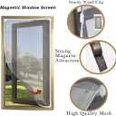 Adjustable DIY Magnetic Window Screen Max 55H x 36W Fits Any Size Smaller DIY Easy Installation (White)