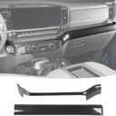 Voodonala Carbon Fiber Center Console Dash Trim Cover Compatible with Chevrolet Silverado Interior Accessories 2022-2024