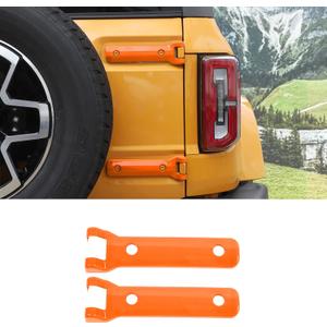 Tailgate Hinge Cover Compatible with 2021-2025 Ford Bronco, Rear Door Hinge Liftgate Trim Exterior Accessories Decoration(Orange) 2 Pcs
