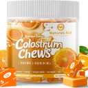 Colostrum Chews Supplement with probiotics for Gut Health, Bloating, Immune Support, Skin, Hair Growth and Beauty - Orange Flavor (60 Servings) (60 Count (Pack of 1))