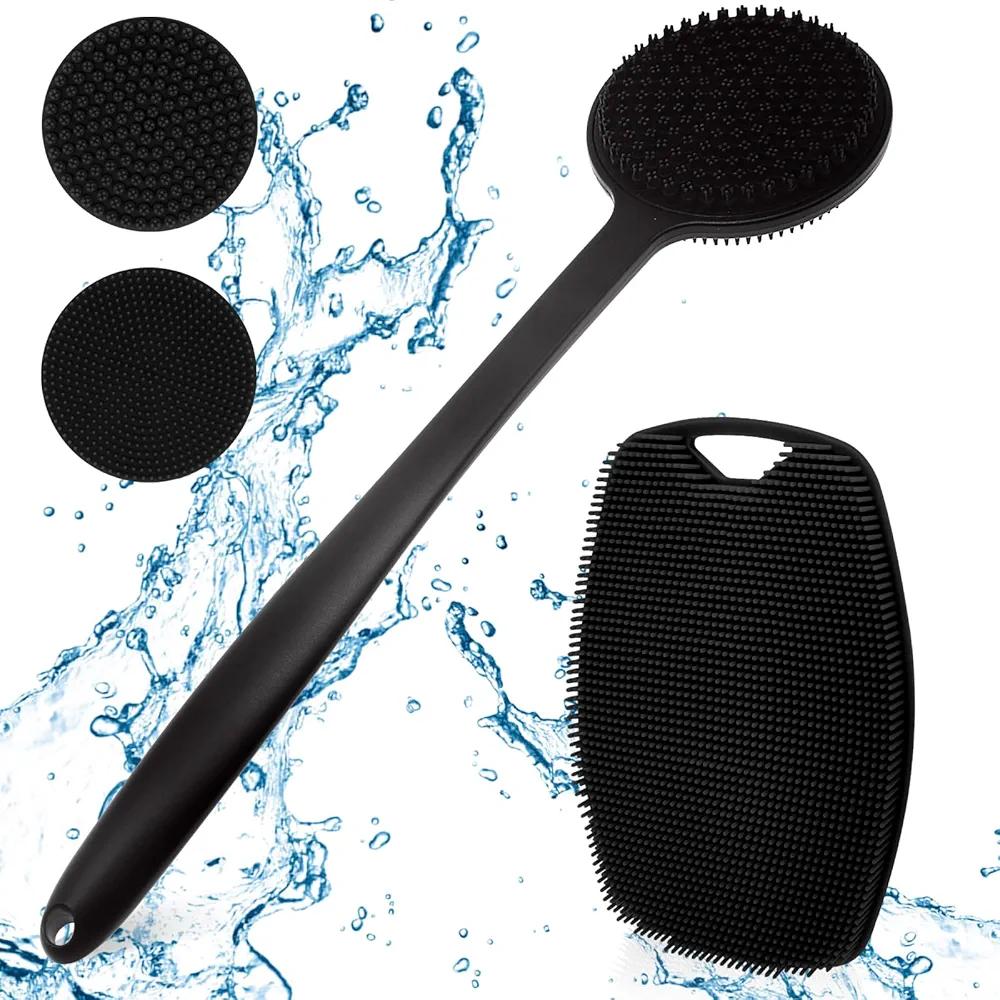 VWMYQ Back Scrubber for Shower, New Upgrade Multifunction Exfoliator Body Scrubber for Effective Shower Scrubber for Body, Ergonomic No-Slip Handle and Easier Product Foam Silicone （2 Pack）