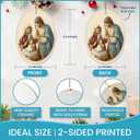 2 x Nativity Ornaments for Christmas Tree - Jesus Christmas Ornaments - Ceramic Ornament Nativity Scene - Holy Family Christian - Decorations Religious Gifts (Nativity)
