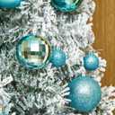 Emopeak 24Pcs Christmas Balls Ornaments for Xmas Christmas Tree - 4 Style Shatterproof Christmas Tree Decorations Hanging Ball for Holiday Wedding Party Decoration (Teal Blue, 2.4"/6.2CM)
