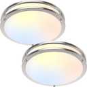 36W LED Ceiling Lights 3600lm Super Bright, Dimmable Flush Mount Light Fixtures 6500K/5000K/4000K/3000K/2700K Adjusted Modern Ceiling Lights 2PACK, 13 Inch Ceiling Lamps for Bedroom Kitchen, Nickle