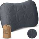 Camping Pillow with Removable Cover - Ultralight Inflatable Pillow for Camping Lightweight, Ergonomic and Washable for Camping, Hiking, and Travel Gray