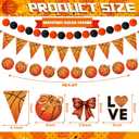 5 Pcs Basketball Bow Party Banner Decorations Senior Night Sports Garland Decor Basketball Coquette Birthday Party Decorations Hanging Decor Sports Game Garland for Birthday Supplies