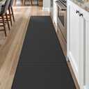DEXI Kitchen Floor Mats Cushioned Anti Fatigue, 17"x79", Long Standing Runner Rug Waterproof, Comfort Memory Foam Padded for Front Sink Laundry, Black