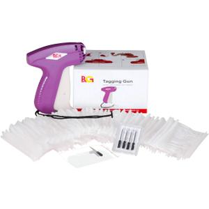 PAG Standard Tagging Gun Price Tag Attacher Gun for Clothing with 5 Needles and 2000 2inch Barbs Fasteners, Purple
