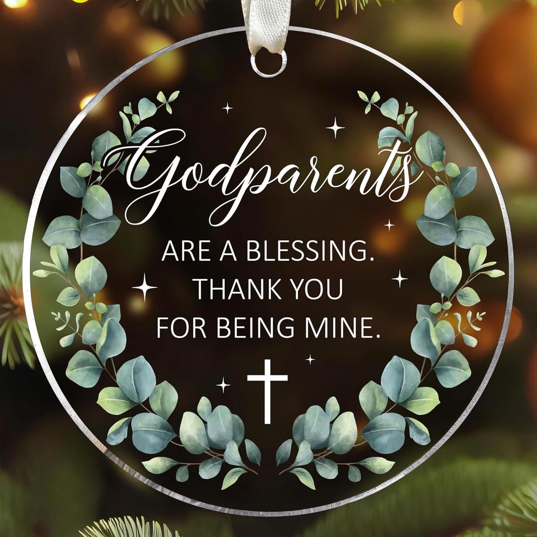 Godparents Gift - Gifts for Godparents from Godchild, Baptism Gifts - Godparent Ornament - Godmother Christmas Ornaments, Godfather Ornaments - Acrylic Hanging Ornament 2025