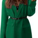 BTFBM Blazers for Women 2026 Spring Business Casual Clothes Open Front Oversized Winter Coats Work Office Suit Jackets (Medium, Green)