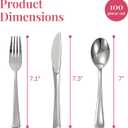 Prestee 25 Plastic Silverware Set, Pre-Rolled - 100pc Disposable Flatware with Forks, Knives, Spoons and White Napkins - Dinner Utensil Sets for Catering Supplies Buffet Display, Parties and Weddings
