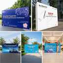 7.4 X 7.4FT Portable Pop Up Display Stand, Aluminum Folding Banner Stand, Fabric Tension Backdrop Booth Frame for Trade Shows, Weddings, Retail & Outdoor Events (Including A Carry Bag)