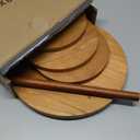 SHENLIU 4 Tier Round Cupcake Tower Stand for 50 Cupcakes, Farmhouse Wood Cake Stand with Tiered Trays Dessert Table Display for Wedding Birthday Baby Shower Tea Party