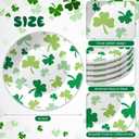 SiliFine 6 Pcs 6 Inch St. Patrick's Day Ceramic Decorative Plate Irish Shamrock Tableware Plate Leaf Clover Display Dish for St. Patrick's Celebration, Dinner Party, Wedding(White), approx. 6 inches
