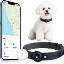 GPS Tracker for Dogs, 2 in 1 Smart Pet Collar (Only iOS), No Monthly Fee Waterproof Dog Collar with Real-time Tracking, Anti-Lost, 365-Day Long Battery GPS Tracker for All Sized Dogs(Locator Included)
