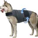 Dog Anxiety Jacket, Skin-Friendly Calming Shirt for Dogs - Dog Coat for Thunder, Fireworks and Separation - Keep Pet Calm Without Medicine & Training, Anti Anxiety Vest for Dogs (Dark Grey, L) (Large)