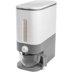 25 Lbs Rice Dispenser, Large Grain Container Storage with Lid Measuring Cylinder Moisture Proof Household Cereal Dispenser Bucket for Kitchen wide range of grains