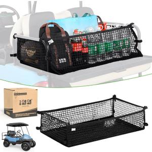 10L0L 4 Passenger Golf Cart Cargo Net for Yamaha,Club Car,EZGO, Adjustable Elastic Storage Net, Simple Golf Cart Cargo Mesh Organizer Nets with Strong Buckle