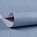 Grasscloth Wallpaper Textured 24in X 393in Fabric Contact Paper Grey Blue Wall Paper Textured Linen Peel and Stick Self-Adhesive Thick Vinyl Embossed Film Wallpaper (Gray Blue)
