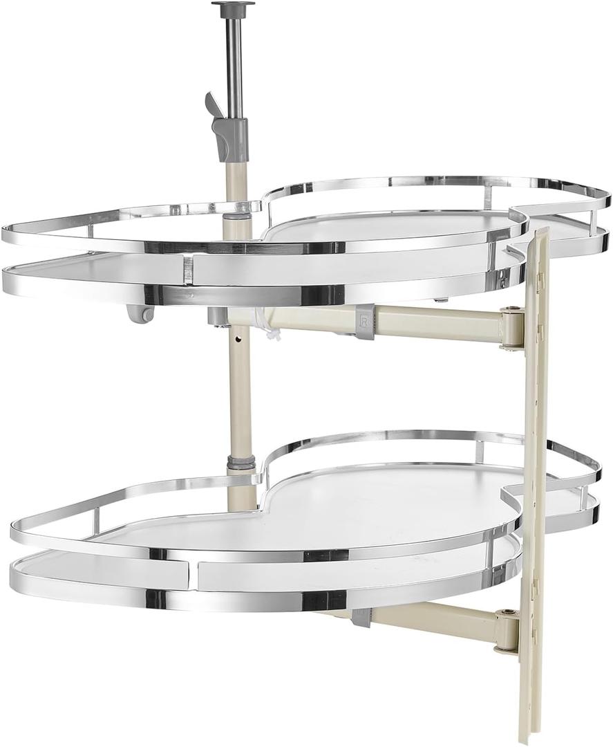 VEVOR Swing Right Blind Corner Cabinet, Pull Out Organizer for 36 inch Width Blind Cabinet, 2 Tier Height Adjustable Swing Tray, Soft Close Kitchen Cloud Blind Organizer, Right Open