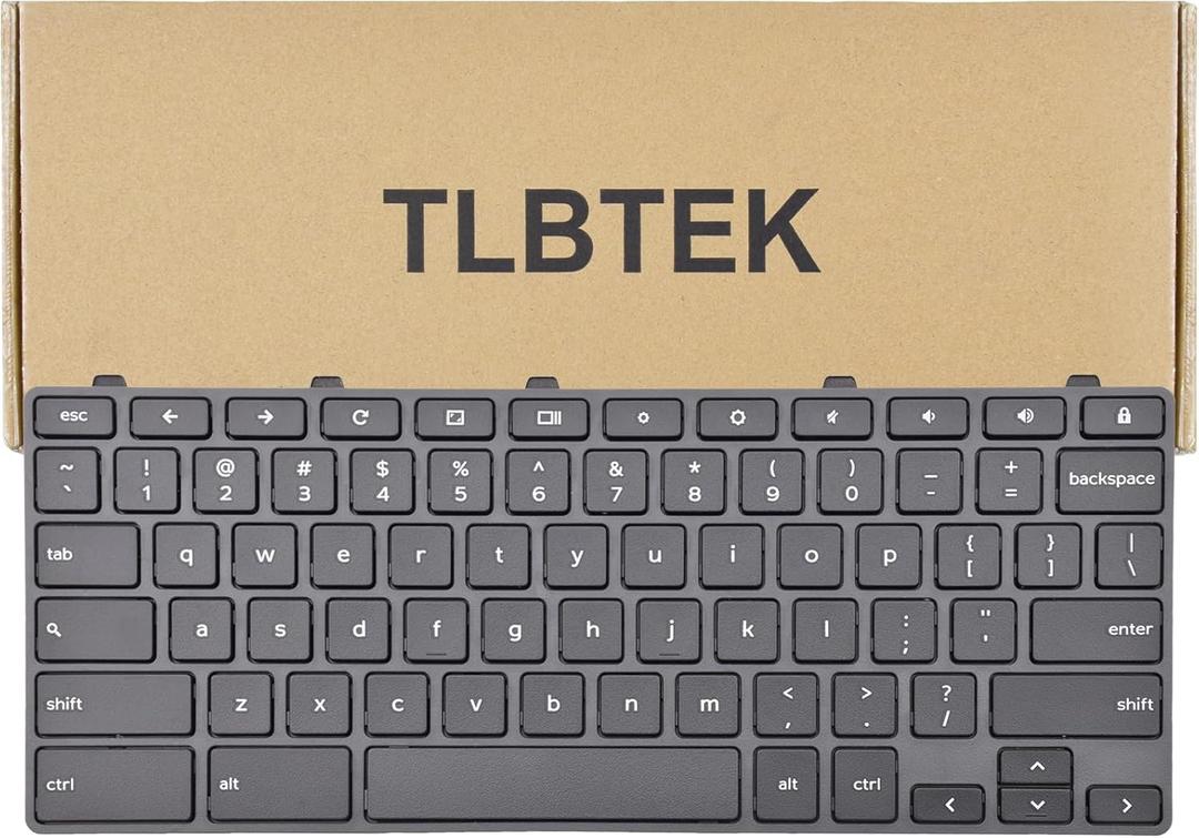 TLBTEK Keyboard Replacement Compatible with Dell Chromebook 11 3100, 3110, 3120, 5190 Series Laptop, USB, Black, 104 Keys