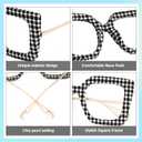 Zeelool Stylish Oversized Square Eyeglasses Frame with Non-prescription Clear Lens for Women Latanya ZJGA499974 (Zjga499974-01 Black-white)