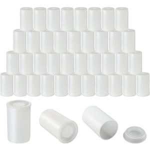 JOVITEC 100 Pieces Plastic Film Canister Holder 35 mm Empty Camera Reel Containers Storage Containers Case with Lids for Small Accessories Fish Hook Film Beads, (White)