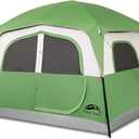 Happy Travel Tent 6 Person Tents for Camping, Waterproof Easy Setup Camping Tent with Rainfly, Portable Large Family Cabin Tent with 5 Large Mesh Windows and Carry Bag for Outdoor Camping & Hiking