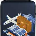 HYPER VENTURE Washable Luggage Cover - Fashion Suitcase Protector Fits 27-30 Inch Luggage (Journey, L)