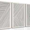 3 Pieces Minimalism Abstract Boho Lines Canvas Wall Art Modern Black and White Neutral Bohemia Geometric Pictures Wall Decor Posters Print Artwork for Living Room Bedroom Office Home Decoration