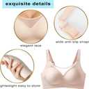 PRETTYWELL Wireless Bras for Women Molded Cup Comfort Push up Bra Mesh Seamless Full Coverage No Underwire Bra A to D Cup (S)