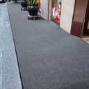 TANYOYO 3' X 10' Commercial Grade Door Floor Mat Brush Step Entrance Mat Vinyl Backed Utility Doormat Heavy Duty Floor Rugs Commercial Outdoor Carpet Indoor Entrance MatGrey