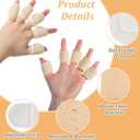 10 Pcs Finger Splints, Reusable Castor oil Finger Wrap for Thumb & Joint Pain Relief, Soft Cotton with Self-Adhesive, Adjustable & Breathable