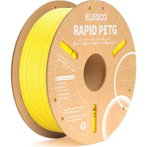 ELEGOO Rapid PETG Filament 1.75mm Yellow 1KG, High Speed 30-600mm/s 3D Printer Filament Dimensional Accuracy +/- 0.02 mm, 1kg Cardboard Spool(2.2lbs) Fits for Most FDM 3D Printers