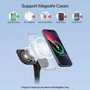 EXW Wireless Charging Station for Magsafe Charger,Charging Station for Multiple Devices,Wireless Charger for iPhone 17 Air 16 15 14 13 12,Apple Watch,AirPods with LED(Black)