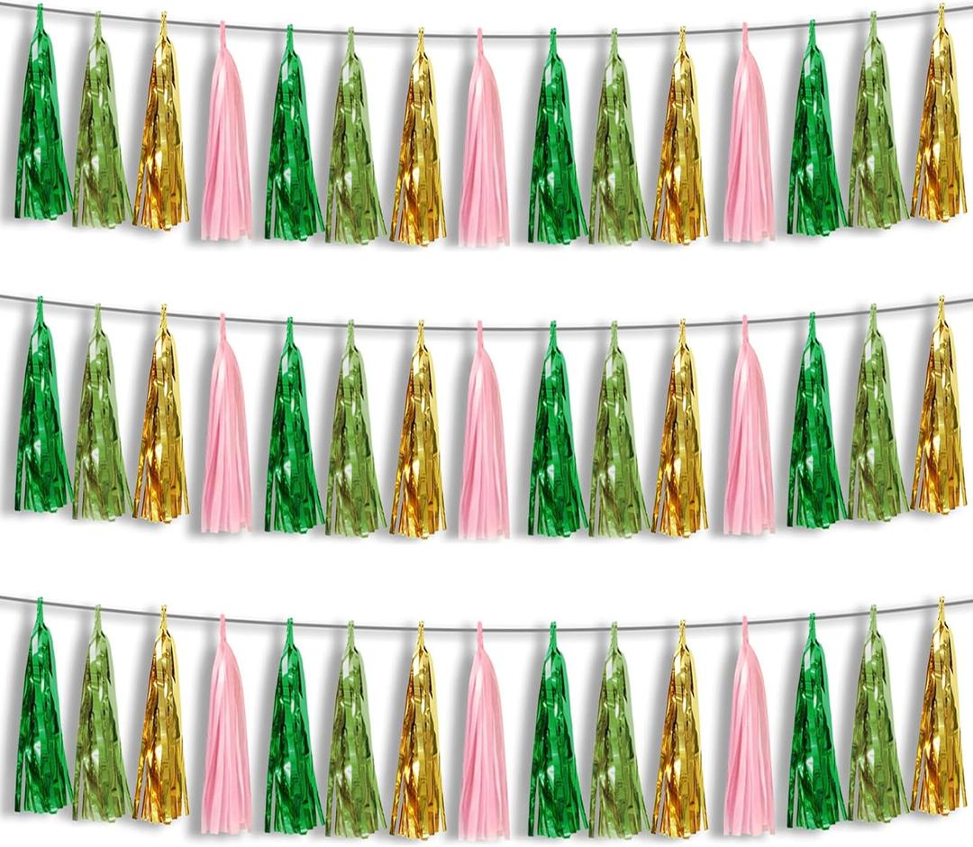 3P Sage Green Pink Gold Shower Party Decorations