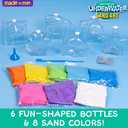 Made By Me Create Your Own Underwater Sand Art, Includes 6 Ocean-Themed Bottles, 8 Sand Colors, Glitter, & Funnel, Great Staycation or Group Activity, Party Idea, DIY Sand Art For Kids Ages 6, 7, 8, 9, Large