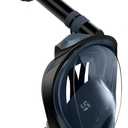 Greatever G2 Full Face Snorkel Mask with Latest Dry Top System,Foldable 180 Degree Panoramic View Snorkeling Mask with Camera Mount,Safe Breathing,Anti-Leak&Anti-Fog (Large/ X-Large, Navy Blue)