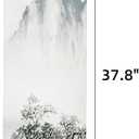 Noamus 4 Pack Landscape Painting, China Fir Wooden Frame Hanger, Chinese Traditional Wall Art, Hanging Scroll Poster Canvas Artwork, Black White Ink Decor for Bedroom Living Room Office Home(12"x38")