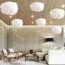 51 Pcs Artificial Cloud Props Ceiling Cloud Decorations with Sun Catching Crystals 3D Hanging Fake Clouds Cotton for Bedroom Living Room Ceiling Baby Shower Party Wedding DIY Hanging Ornament