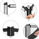 PRORECK DJ Foldable Facade Portable Event Booth Panels 4 Detachable Black Metal Frame Projector Display Scrim Panel with Carry Bag (black and white)