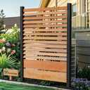 YITAHOME 60" H x 38" W Privacy Fence Panel, Wood Trash Can Hider, Air Conditioner Privacy Screen for Outside, Backyard, Patio,1 Panel, Brown