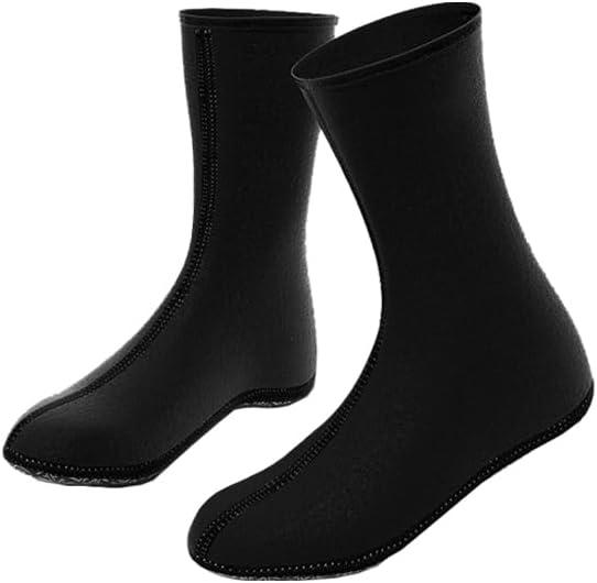 Snorkeling Beach Socks, 2 Mm Neoprene, Medium/Long, Non-Slip (X-Large, Black)