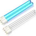 18W UV Replacement Bulb for Tetra UV2 & BP2500 & BP4000, 4Pin Base UV Light for Outdoor Pond Clarifier, Fish Tank, Water Garden (2 Pack)