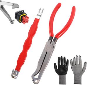 Electrical Disconnect Pliers Set with Automotive Electrical Terminal Connector Separator Removal Tool, Electrical Connector Removal Tool with Wear Gloves Connector Disconnect Tool for Cars Trucks SUVs