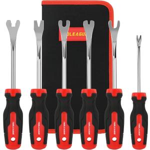 TOOLEAGUE 6Pcs Auto Upholstery Trim Panel Removal Tool Set,Car Trim Removal Tool, Fastener Remover Kit with Storage Bag