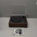 Vintage Record Players for Vinyl with Speakers Belt-Driven Retro Turntable LP Player Support 3-Speed, Bluetooth Playback, AUX-in, Headphone, RCA All-in-one Auto Stop Phonograph Wooden Brown